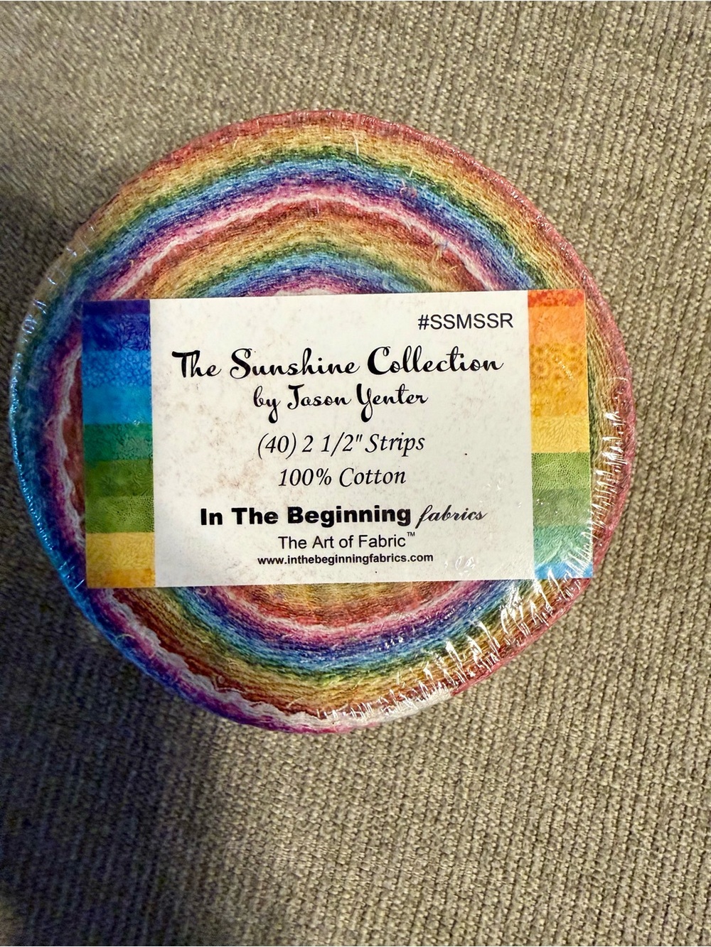 The Sunshine Collection Rainbow Cotton Strip Roll by In The Beginning Fabrics